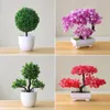 Decorative Flowers Simulation Artificial Plants Bonsai Small Tree Pot Fake Plant Potted Ornaments For Home Room Table Decoration El Garden