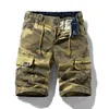 Shorts maschile Summer Men Cotton Cargo Camouflage Shorts Uomini Abbigliamento Casual Berma Bermuda Bermuda Jogger Shorts Drop 230313
