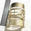 Bangle Gothletic Gold/Rhodium Color Big Geometric Cuff Wide Hollow Out Armband Bangles For Women Fashion Jewelry 65x88mm