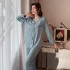 Women's Sleepwear QSROCIO Women's Pajamas Set Vintage V Neck Lace Sleepwear Silk Like Nightie Leisure Home Clothes Nightwear Pyjamas Femme 230314