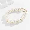 Choker Big Bead Statement Gold Trendy Imitation Pearls Necklace Collar Crystal Clavicle Women Wedding Jewelry Gifts