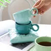 Tassen Nordic Keramik Kaffeetasse mit kissenförmigem Büro Kreatives Wasser Macron Frühstück Haferflocken Spätbecher 200ml