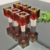 Smoking Pipes Red brown glass square bubble head Glass bongs Oil Burner Glass Water Pipe Oil Rigs