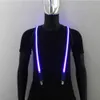 서스펜더 남성용 LED LIGHT UNISEX 3 CLIPS-ON 중괄호 빈티지 탄성 Y 자 모양 조절 가능한 바지 페스티벌 클럽 230314