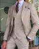 Męskie garnitury Blazery 3 sztuki biały garnitur męski Lapel Slim Fit Casual Tuxedos Groom Droble Made Therno Masculino Blazerpantsvest 230313