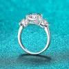 Bröllopsringar Smyoue 4CT 100% Diamond Ring for Women 18k Yellow Gold Bright Band Bridel SMEEXKE S925 Sterling Silver Wholesale GRA 230313