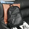 Factory Wholesale Men Sacs d'épalsine 3 couleurs simples et polyvalentes Black Woven Backpack Sports extérieurs et sacs à dos en cuir de voyage de loisirs Sac à plaid imprimé