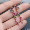 Серьги kjjeaxcmy fine Jewelry Natural Tourmaline 925 Серебряные серебряные женщины тест