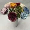 装飾的な花トングフェン人工シルクホームウェディングペーニー背景装飾パネルフラワーウォールリード植物パーティードライローズブーケ