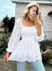 Women's Blouses Spring Autumn T-Shirt Office Tops Casual Chiffon Solid Long Sleeve Shirt Kleding voor vrouwen Blusas de Mujer