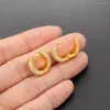 Hoop Earrings Out Crystal Small For Woman Men Luxury Round CZ Cartilage Earings Fashion Hiphop Jewelry 2023 Wholesale OHE122