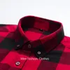 Camisas casuais de homens 100 algodão masculino de manga longa para homem quente roupas de flanela camisa xadrez mais tamanho 3xl 4xl 230313