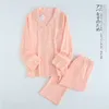 Women's Sleepwear Japanese Cotton Crepe Men's Long SleeveMen's Pajamas Spring and Autumn Thin Couple Home Service Set Women's Pajamas 230408