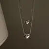 Catene Mewanry Minimalista Collana in argento sterling 925 2023 Trend Vintage Elegante ciondolo a forma di cuore per ragazze Gioielli per feste Regali di compleanno