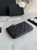 Sac d'ordinateur portable en cuir portefeuille en cuir véritable miroir de qualité 1womens noir matelassé porte-monnaie dame carte de crédit portefeuilles designers boîte de mode