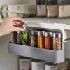 Hooks & Rails Home Under-Shelf Kitchen Self-adhesive Wall-mounted Spice Organizer Bottle Storage Rack Supplies