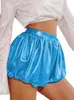 Kvinnors shorts plus size Shiny Metallic Ladies Club Party Dancing Costume Summer Fashion Short Pants Casual Elastic Midje Bloomers 230314