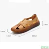 Sandals Women's 2023 Summer Genuine Leather Handmade Ladies Shoe For Women Flats Retro Style Mother Shoes