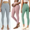 LL-1903 Effen kleur dames yoga hoge taille lange broek yoga-outfits oefening fitnesskleding meisjes hardlooplegging negende broek elastische sportkleding voor volwassenen