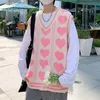 Men s Vests V neck Sweater Men Love Knitting Fashion Hipsters Hip hop Streetwear Retro Jumpers Sleeveless Aesthetic Leisure Bf Couples 230313