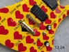 جديد BC Rich Yellow Heart Pattern Guitar Electric Guitar مع جسر Sharkolo Double Shake