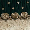 Bed Skirt Luxury Euro Crystal Velvet Gold Lace Ruffles Quilted Zipper Removable Bed Skirt Mattress Cover Bedspread Pillowcases Bedding Set 230314