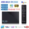 새로운 스마트 TV 박스 안드로이드 11 H96 MAX RK3566 2.4G 5G WIFI BT 4.0 4GB 32GB 8GB 64GB H96MAX 8K TV Box Google Play Android 11.0