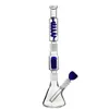 Narguilés uniques Beaker Bongs en verre 6 bras arbre perc conduites d'eau 18mm joint femelle bleu vert condensateur bobine 16 pouces tige descendante diffuse huile Dab Rigs 3mm d'épaisseur