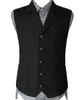 Mens Vests Tailored Brown Herringbone MenS Waistcoat 3 Big Pockets Customized Color Size VNeck Vest Wedding Clothing Dinner Party Wear 230313