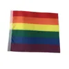 Bandiera arcobaleno in fibra di poliestere 14x21 cm Piccola omosessualità Strisce colorate Bandiere a mano Forniture per parate per feste