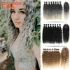 Synthetic Wigs Fashion Idol Water Wave Fake Hair Bundles with Closure 20inch Weave Synthetic Ombre Silver Grey Curly Fiber 230227