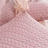 Fodere per sedie Fodera per cuscino del sedile del divano di colore rosa per la protezione dei mobili del soggiorno Jacquard di peluche elasticizzato spesso rimovibile