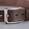Cinturones Hombres Capa superior Cuero Casual Cinturón de alta calidad Diseño vintage Pin Hebilla Cinturones de cuero genuino para hombres Cuero de vaca original 230314