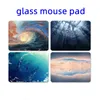 Hartowany szklany pad myszy wodoodporne Waterproof o wysokiej precyzyjnej prędkości Clear Professional Professional Mousepad dla gier laptopa biuro