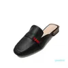 Dam Läder Slides Sandal Guldtonad utomhus Lady Beach Sandaler Fritidstofflor Dam Komfort Walking Skor