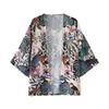 Women's Blouses Stylish Summer Sunscreen Tropical Leaves Print Cardigan Coat Shirt Sweat Absorbing Lightweight