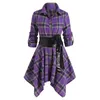 Casual Dresses 2023 Vintage Gothic Women's Wear Medium Long Sleeve Punk Fashion Plaid Belt Dress Party For Women