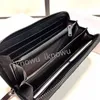 Kvinna Mens Long Walls Designer Wallet Luxury Card Holder Purse Purses Real Leather dragkedja Pouch Note Fack Bokstäver 5A Kvalitet 2023