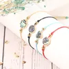Charmarmband för kvinnor tack kortarmband bohemisk geometrisk kärlek kors abalonskal diy flätat reparmband