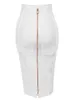スカート16色xl xl xxlセクシーなソリッドジッパーオレンジブルーブラックレッドホワイトピンクの包帯女性弾性ボディーコンサマーペンシル58cm 230313