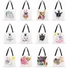 Shopping Bags Fashion Bag Cute Animal Painting Printed Tote For Women Casual Ladies Shoulder Outdoor Beach