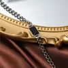 Hänghalsband harajuku mode titan stål kort halsband kvinnlig svart zirkon kedjekedja gotiska party smycken gåva