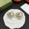 Boucle d'oreille de créateur Lettre Double G Logo Stud Boucle d'oreille de luxe Femmes Mode Hoop Bijoux Métal GGity Cristal Perle Boucle d'oreille Cjeweler Cadeau Femme Hutr