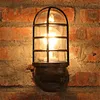 Wall Lamp Industria Style Wrought Iron Vintage Glass Cover Cafe Light Waterpr Rust Bar Lights