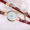 Relojes de pulsera de diseño para mujer, relojes con correa para la muñeca, pulsera informal de moda para mujer, relojes de pulsera de cuarzo, correa de cuero, reloj analógico de aleación, reloj