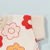 Kledingsets 0-3.5ycute Babymeisjes Kleding Toddlers Zomer Creatieve bloemenprinting Patch Ronde Kraag Topsshorts Set 230313