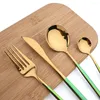 Dinnerware Sets AJOYOUS 6Set Cutlery Set Stainless Steel Tableware Knife Dessert Fork Spoon Flatware Western Kitchen Silverware