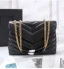 Evening Bags Designer handbags HOT square fat LOULOU chain real leather women's bag large-capacity shoulder bags 25cm and 32cm high quality quilted 00