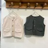 Waistcoat Korean style 2023 Kids solid color casual waistcoats Boys and Girls loose sleeveless coats 1 8Y 230313