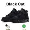 Air Jordan 4 Retro Basketball shoes Black Cat Homens University Blue Top Thunder Winterized Loyal Designer 36-47